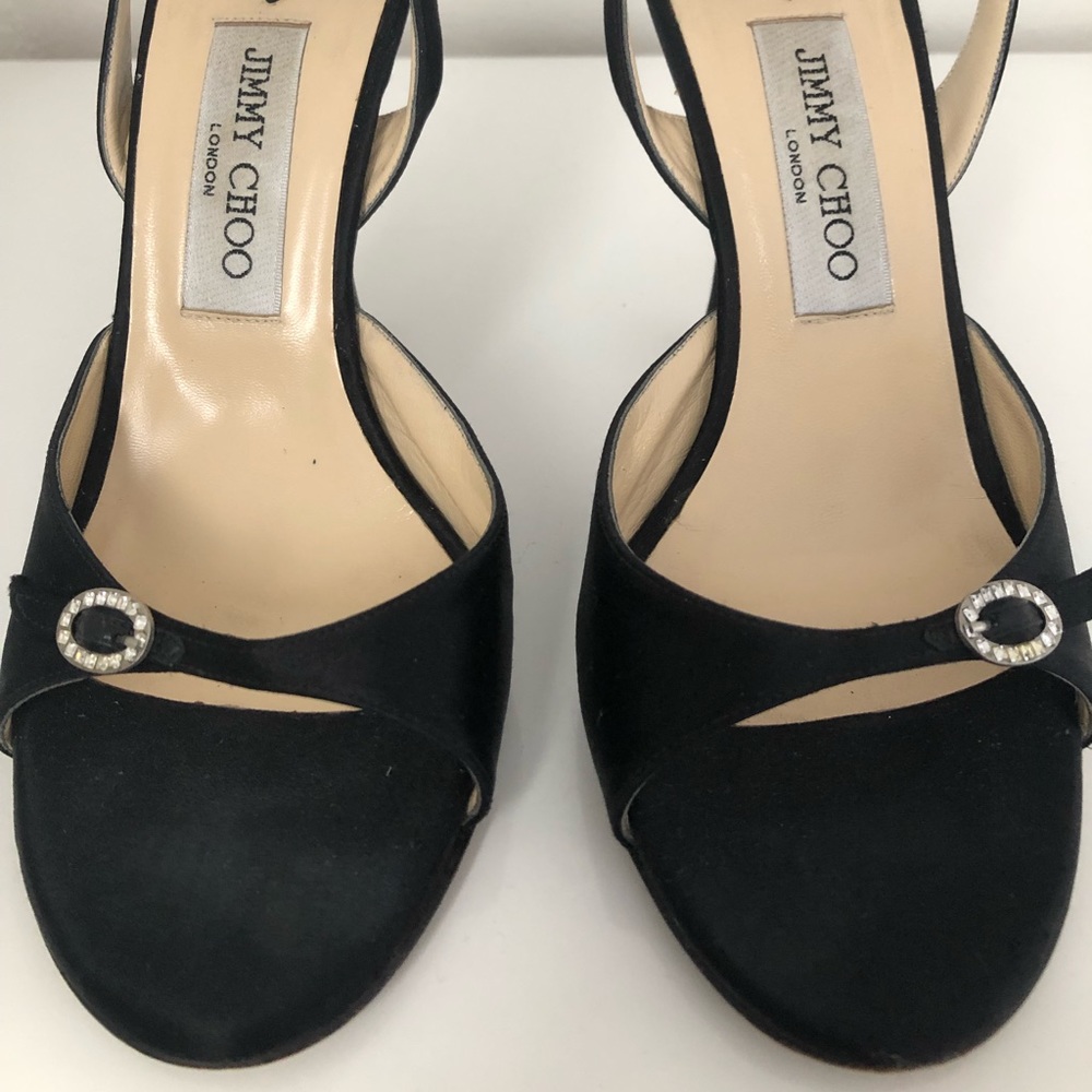 Jimmy Choo Black Heels with Silver Accents